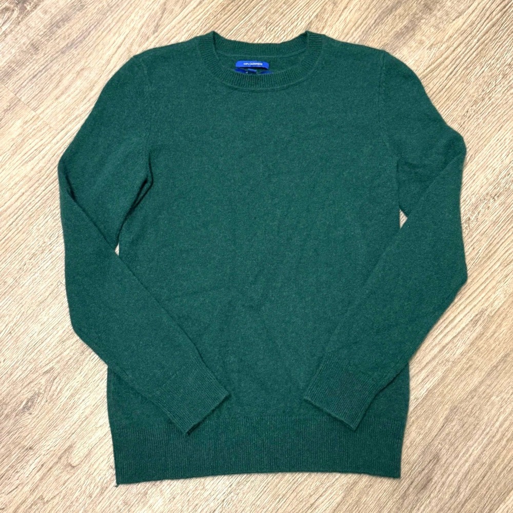 Apt. 9 Womens 100% Cashmere Crewneck Sweater Forest Green Size Small